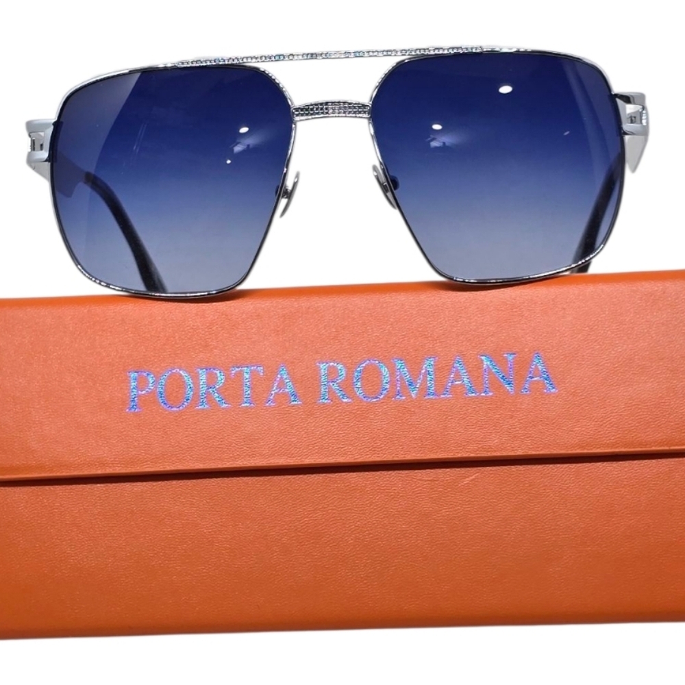 Porta Romana Silver Sleek Black Sunglasses